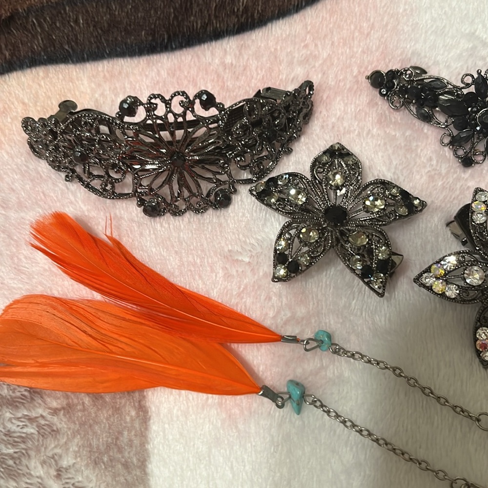 Jeweled metal hair accessories